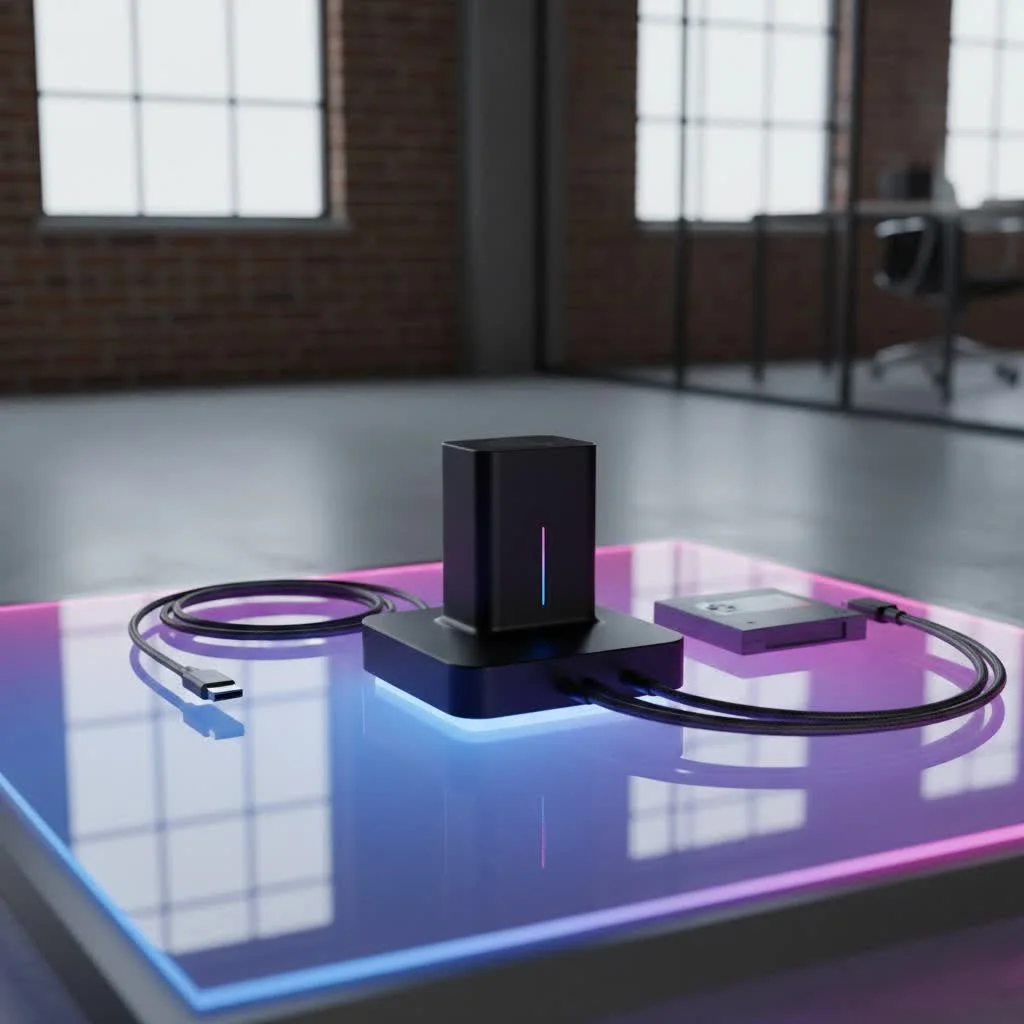 Organized desktop with cables neatly managed