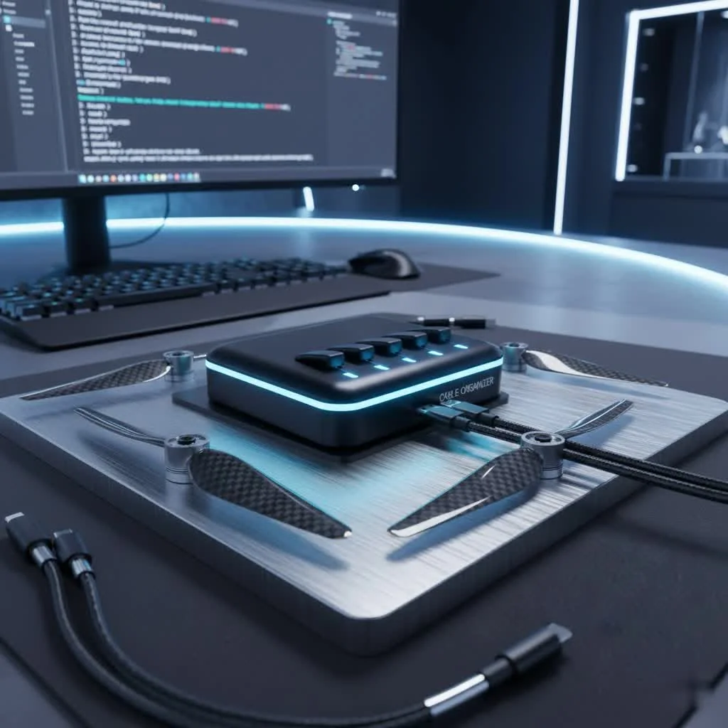 USB cables neatly organized on a desk